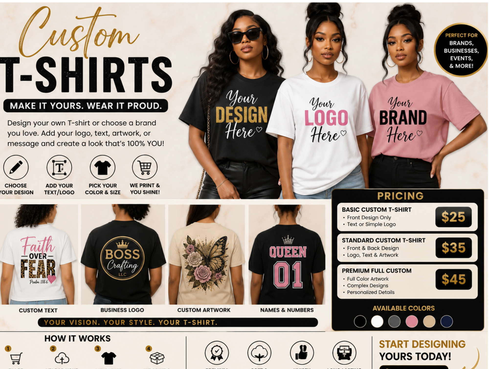 Customised T Shirts Examples Start Your Custom Design — BossCrafting LLC